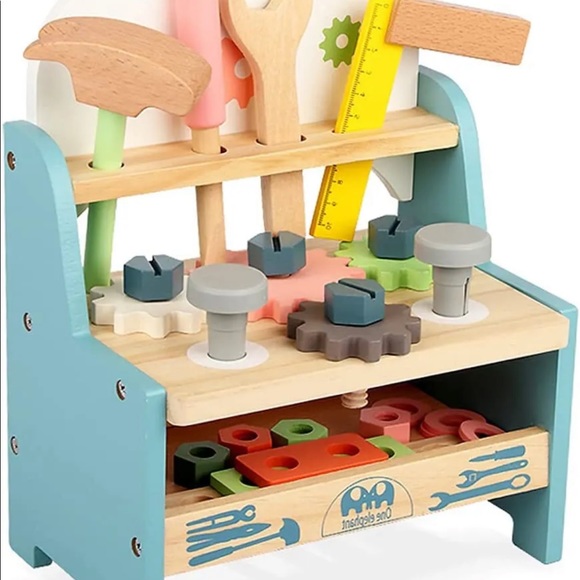 Varbertos Mini Tool Bench Toy Set for Kids Toddlers, Wooden Tool Workbench Set - Picture 7 of 12